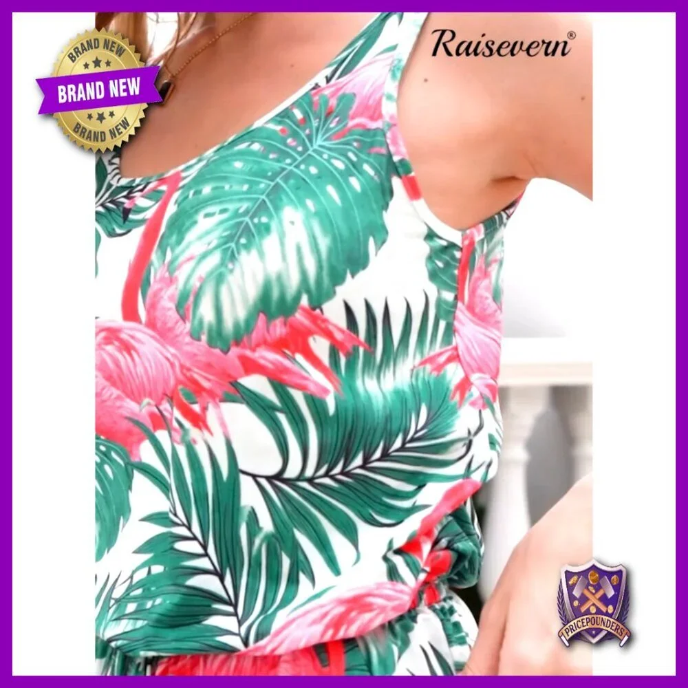 Women's Summer Romper Jumpsuit with Pockets Sleeveless Casual